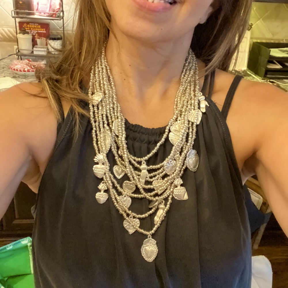 Mindful Accessories Multi Beaded Strand with multi Hearts & Hands